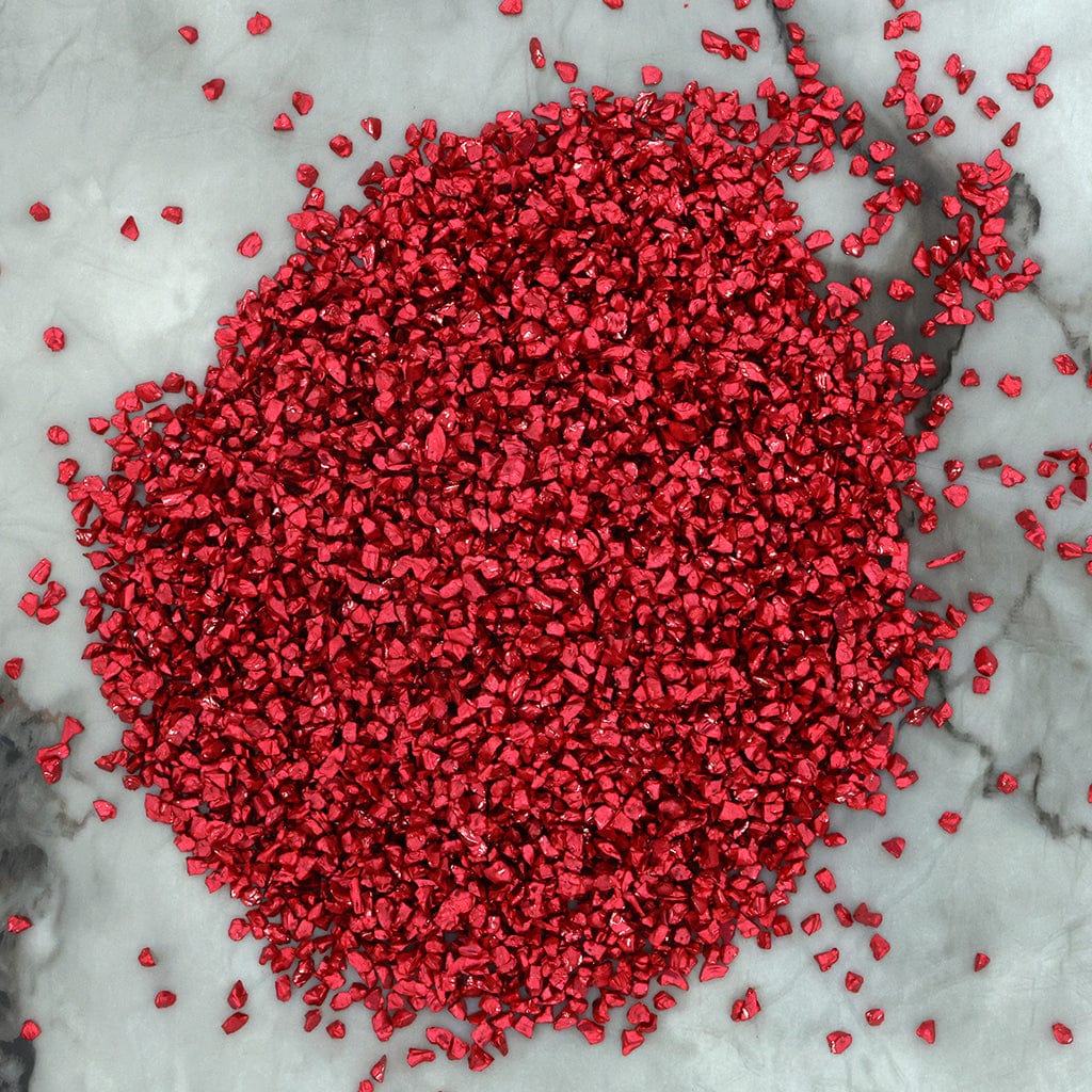 Big Metallic Glass Granules (500Gms) (RED)