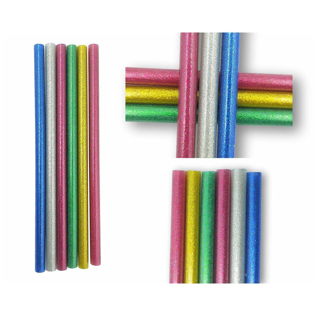 7mm Mixed Colour Glitter Mini Hot Melt Glue Sticks (17.5cm) – Pack Of 6 GS007