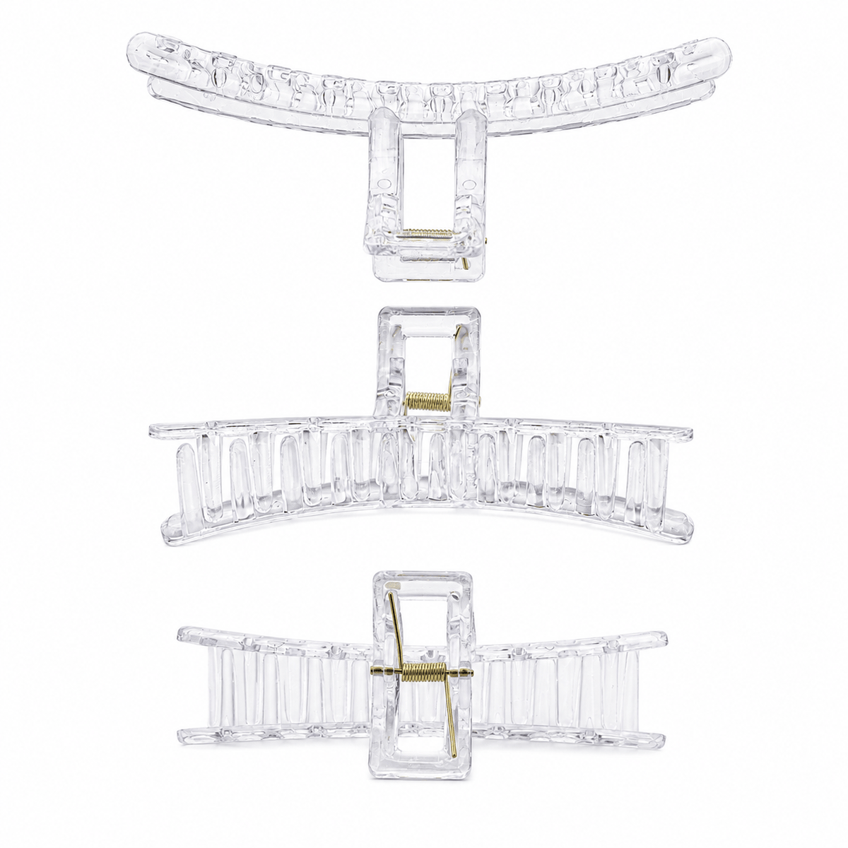 GENERIC Transparent Hair Claw Clip For Decoden Art – 13 × 5 CM  – Pack of 5 Pcs