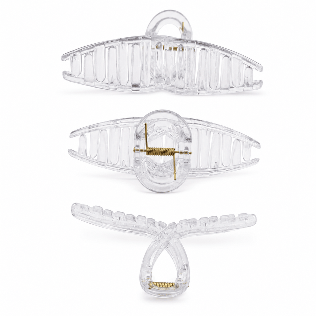 GENERIC Transparent Hair Claw Clip For Decoden Art - 12.8 x 6 CM  – Pack of 5 Pcs
