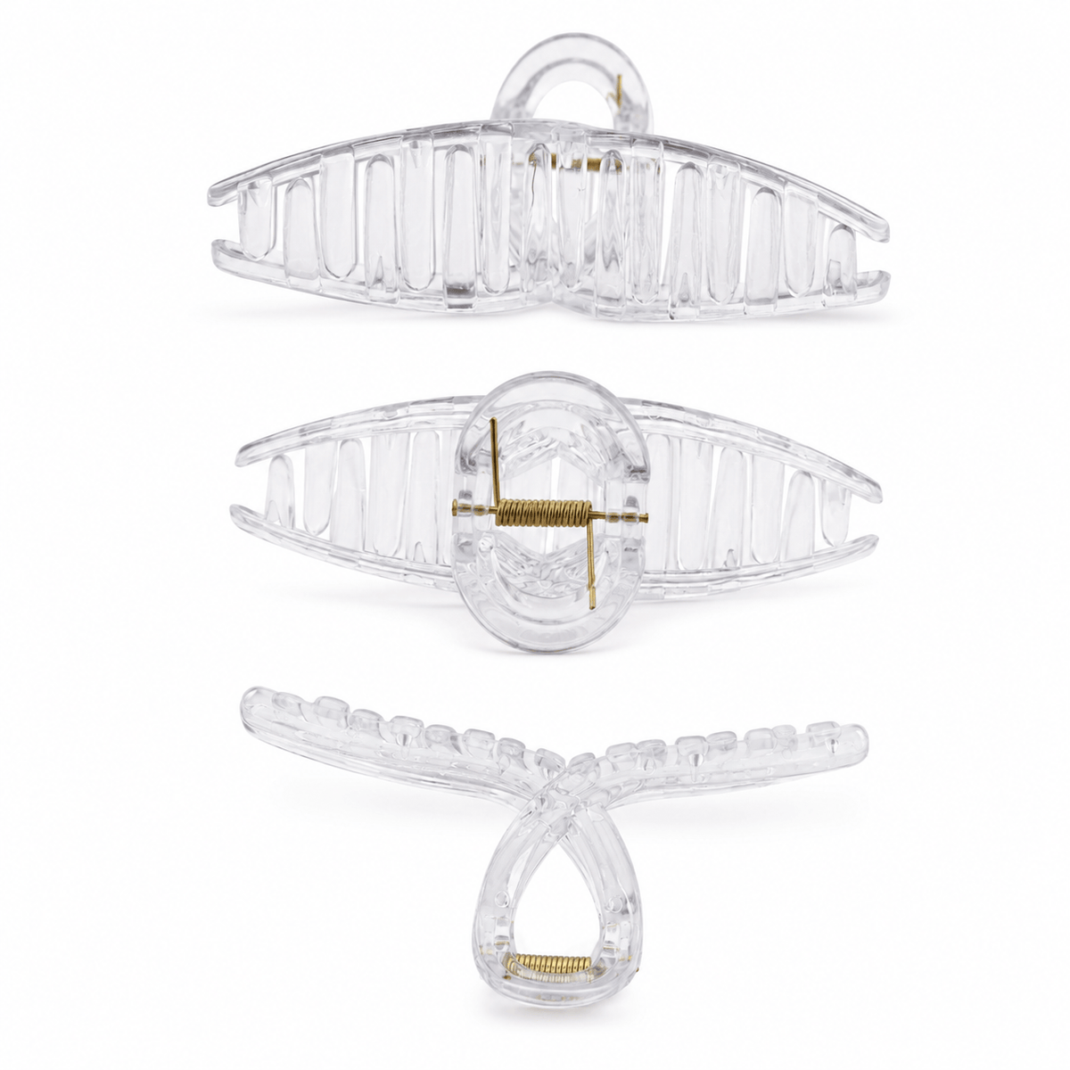 GENERIC Transparent Hair Claw Clip For Decoden Art - 12.8 x 6 CM  – Pack of 5 Pcs