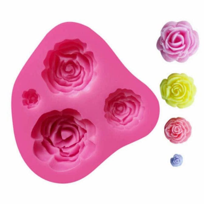 4 Cavity Rose Flower Handmade Mould – Just Craft It