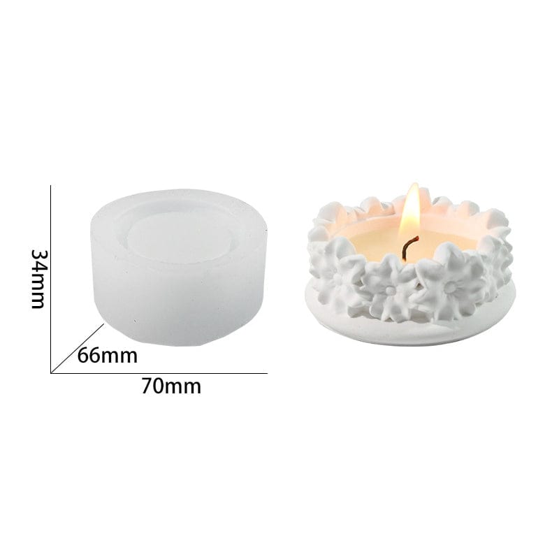 My Store Handmade Mould Flower-Edge Tealight Candle Holder Handmade Mould