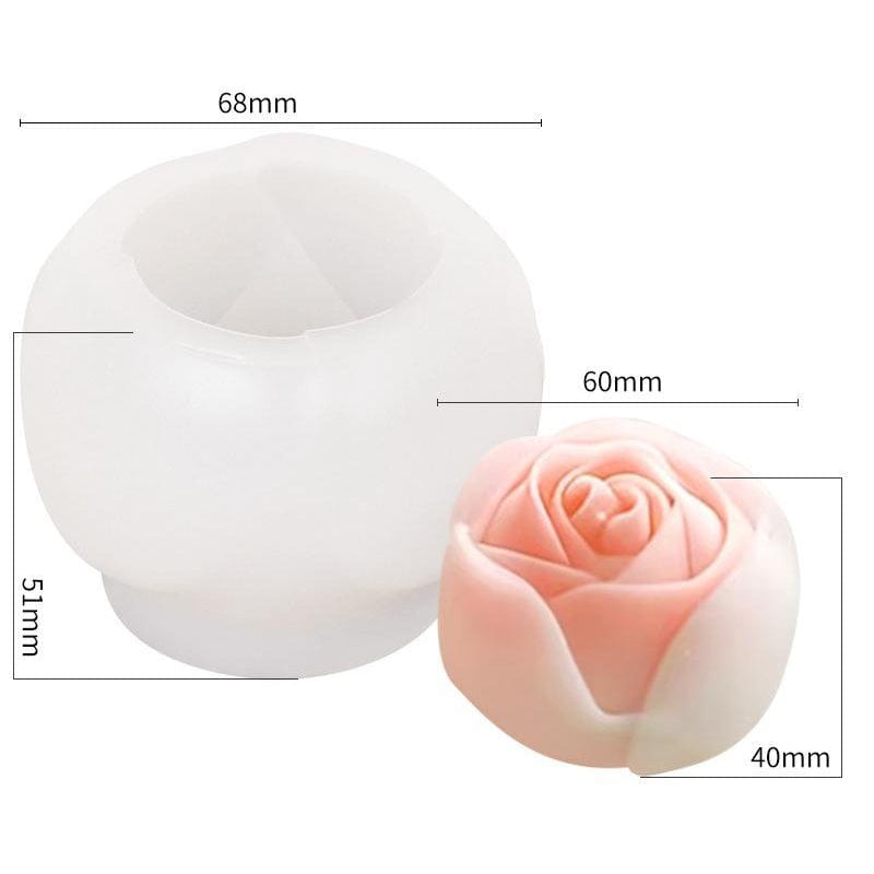 My Store Handmade Mould 3D Bloomed Rose Flower Handmade Mould