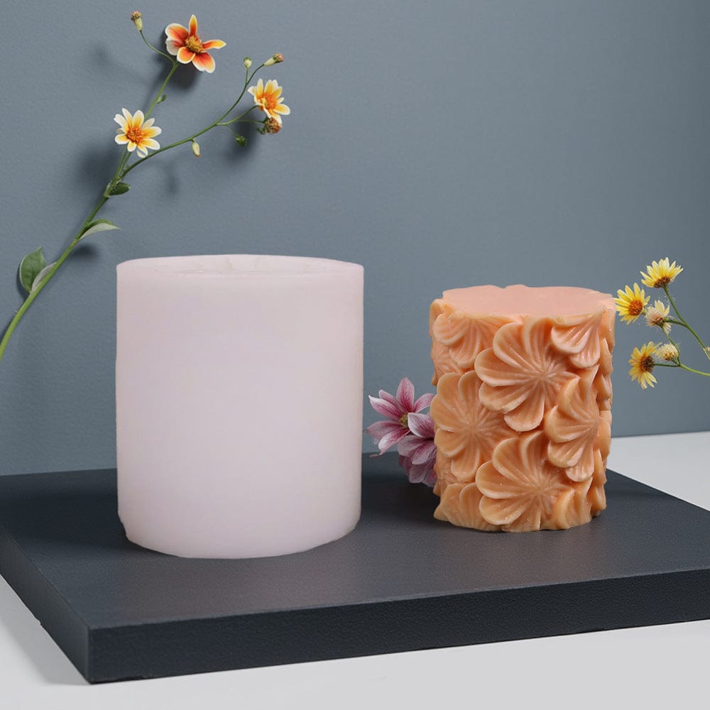 My Store Handmade Mould 3D Floral Cylinde Candle Handmade Mould