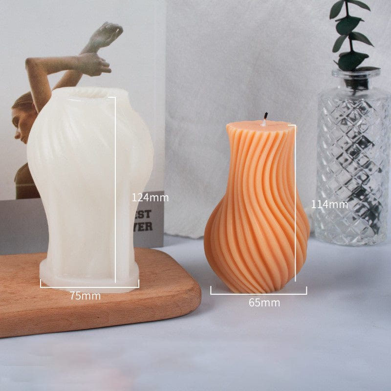 My Store Handmade Mould 3D Twisted Ribbed Vase Handmade Mould