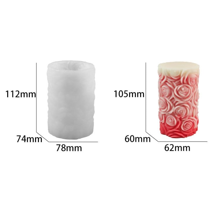 My Store Handmade Mould 3D Rose Flower Piller Candle Handmade Mould