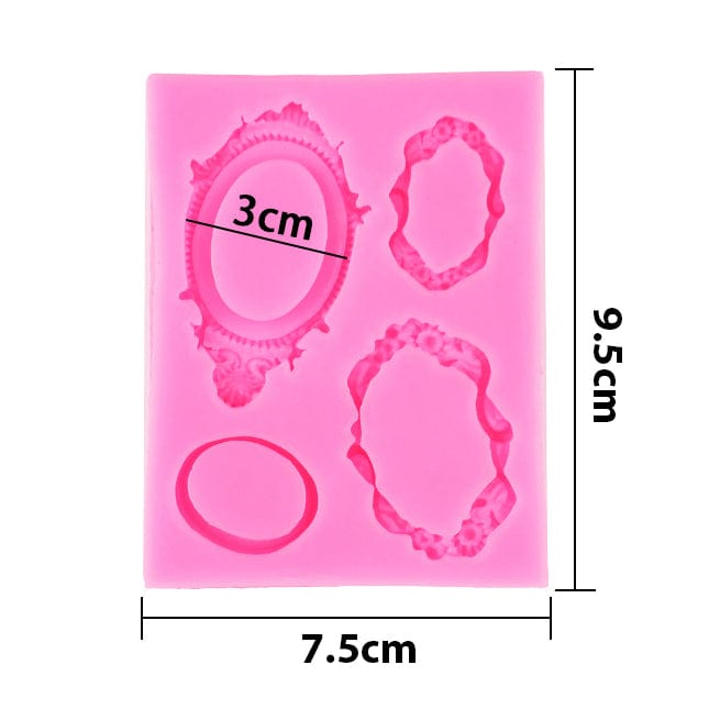 My Store Handmade Mould 4 Cavity Ornate Mini Frame Handmade Mould