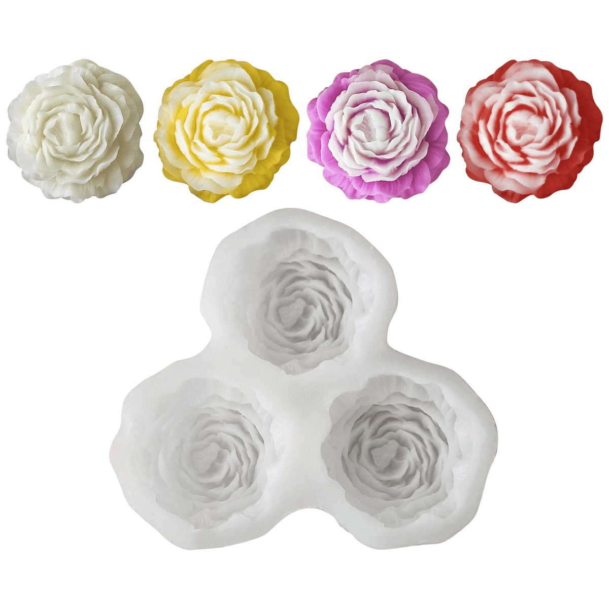 My Store Handmade Mould 3 Cavity Peony Handmade Mould