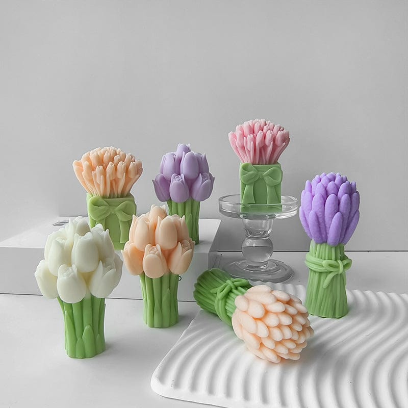 My Store Handmade Mould 3D Tulip Bouquet Candle Handmade Mould