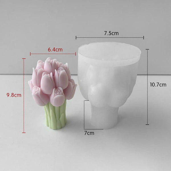 My Store Handmade Mould 3D Tulip Bouquet Candle Handmade Mould