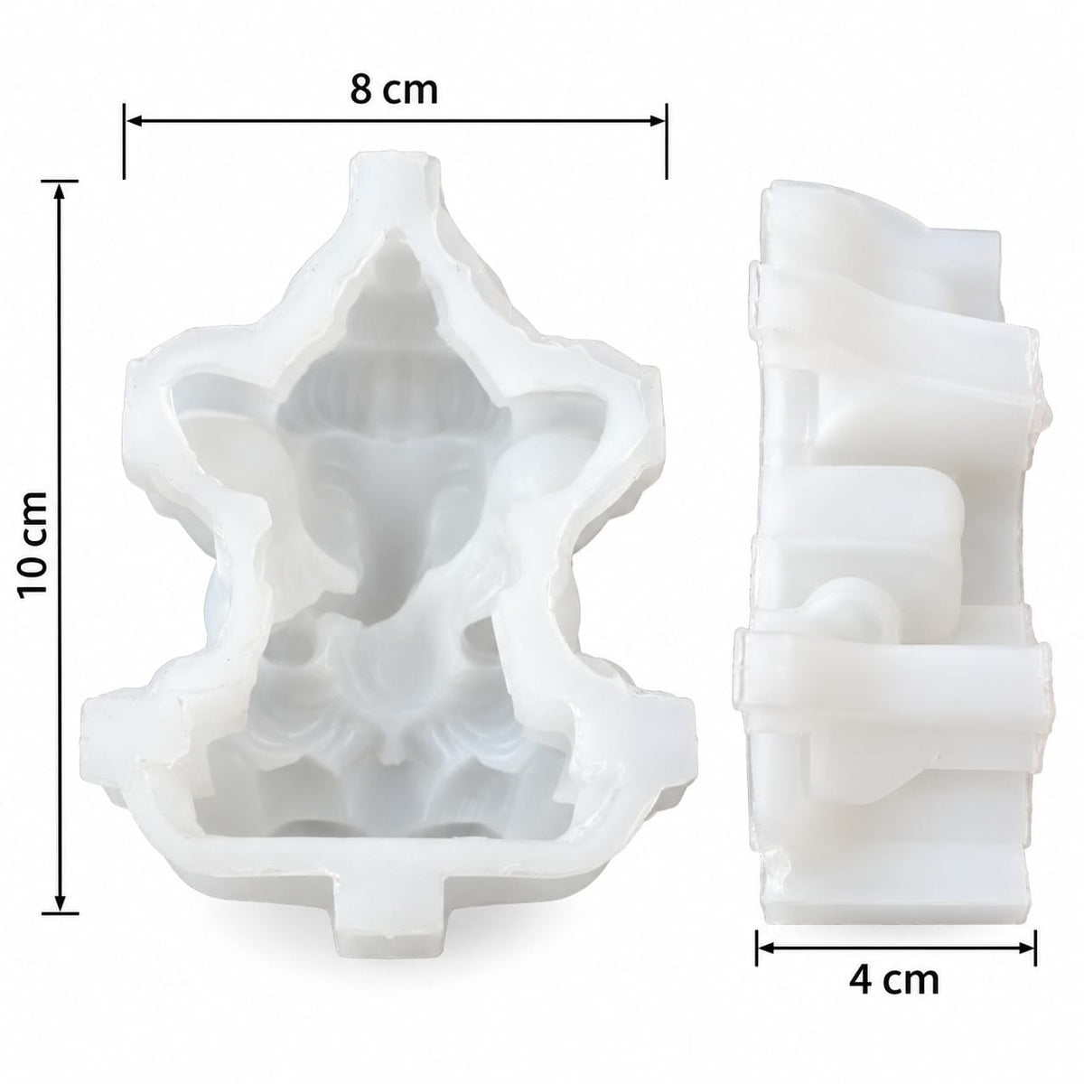 generic 3D Lord Ganesha Sitting on Lotus Silicone Mould for Resin, Concrete & DIY Crafts