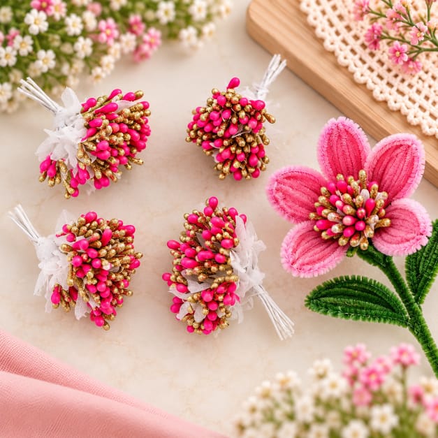 Pink & Gold Ind Polons Stamens IND030