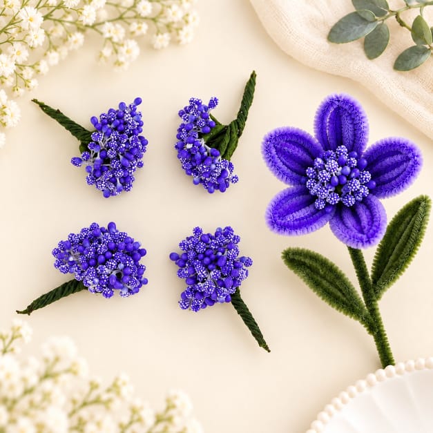 Violet Purple Ind Polons Stamens for DIY Flower Making IND042