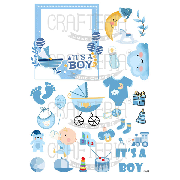 Baby Shower Boy Theme Insert Sheet (Transparent Sheet) IS085 IS085