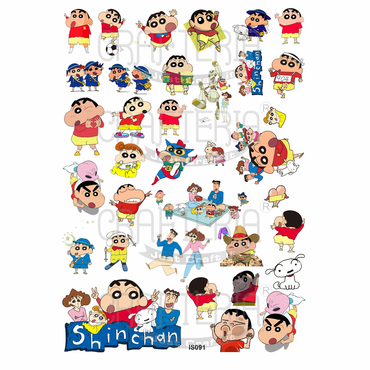 Crafteria Shinchan Cartoon Insert Sheet (Transparent Sheet) IS091