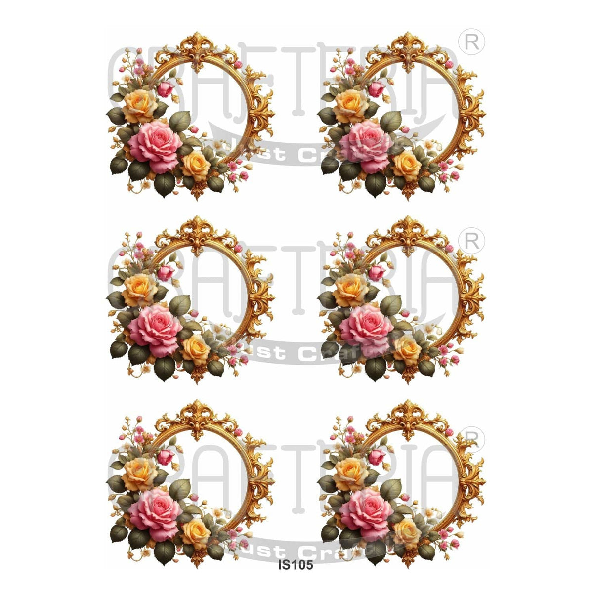 Crafteria Floral Photo Frame Insert Sheet (Transparent Sheet) IS105