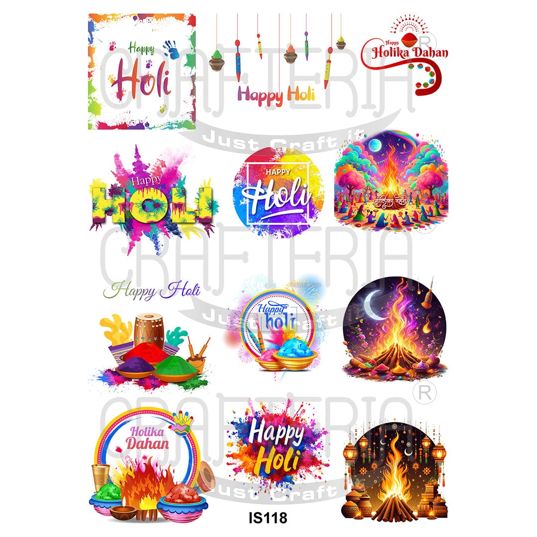 Happy Holi Designs Insert Sheet (Transparent Sheet) IS118 IS118