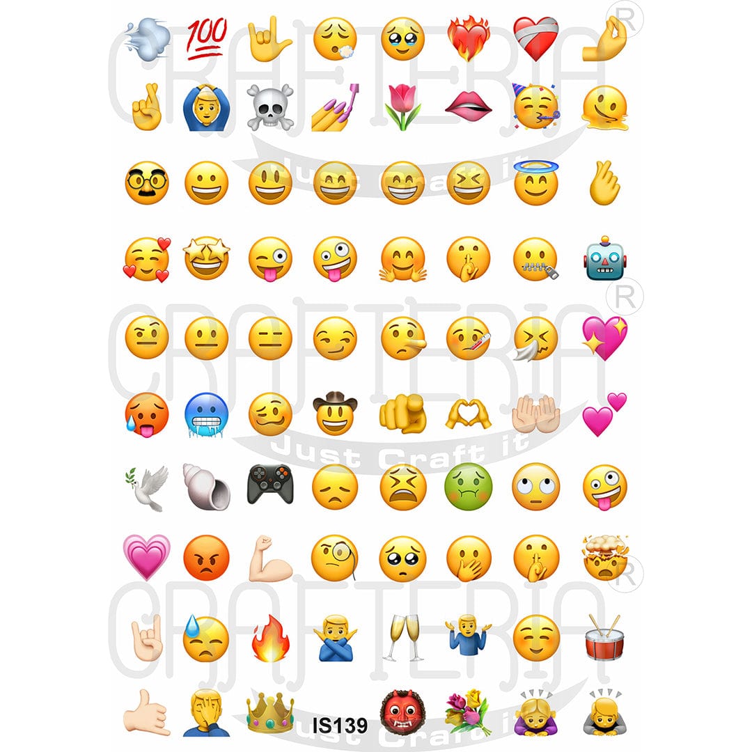 Emoji 0.75 Inch Designs Insert Sheet (Transparent Sheet) IS139 IS139