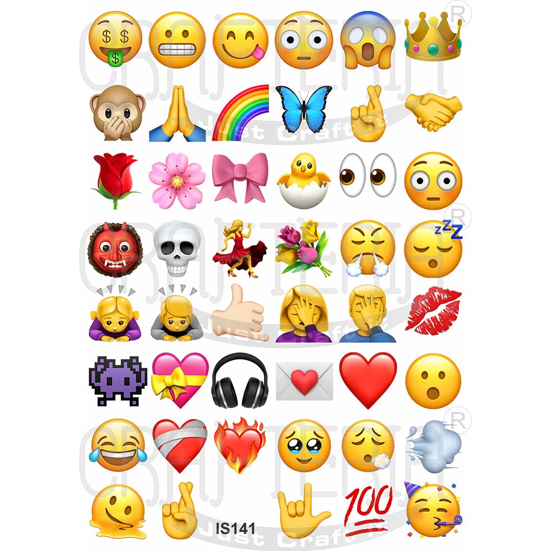 Emoji 1.25 Inch Designs Insert Sheet (Transparent Sheet) IS141 IS141