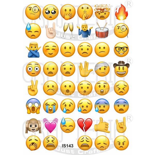Emoji 1.25 Inch Designs Insert Sheet (Transparent Sheet) IS143 IS143