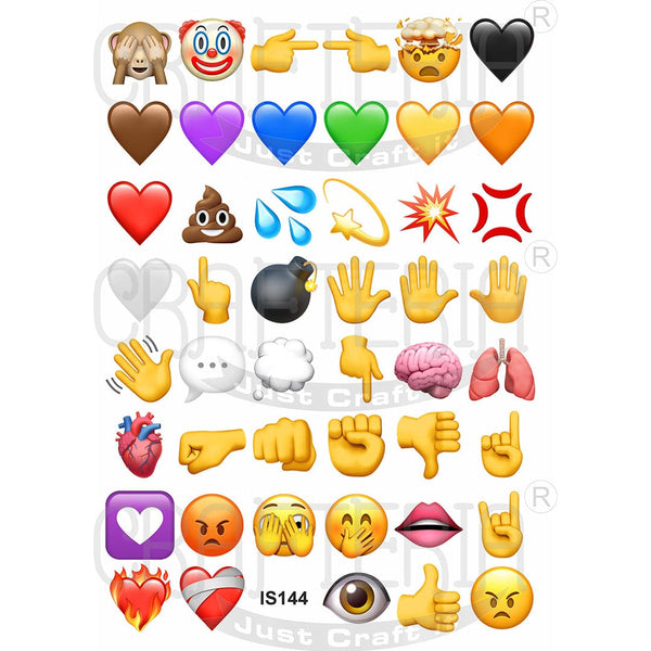 Emoji 1.25 Inch Designs Insert Sheet (Transparent Sheet) IS144 IS144