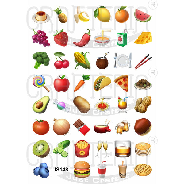 Food & Drinks 1.25 Inch Designs Insert Sheet (Transparent Sheet) IS148 IS148