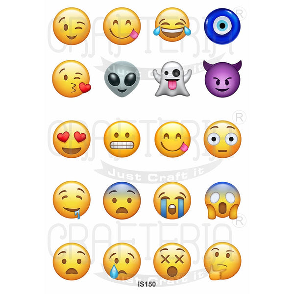Emoji 1.5 Inch Designs Insert Sheet (Transparent Sheet) IS150 IS150