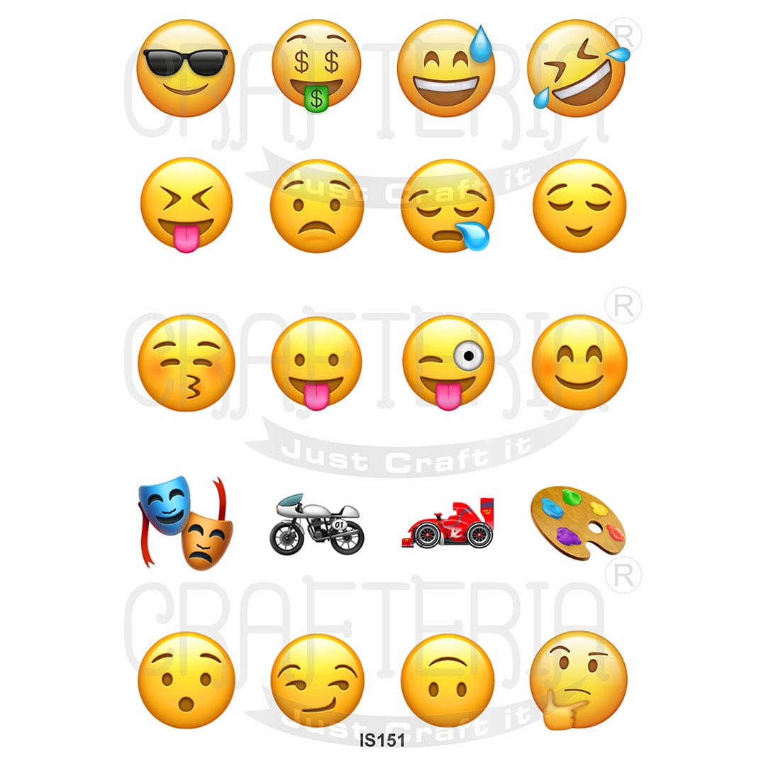 Emoji 1.5 Inch Designs Insert Sheet (Transparent Sheet) IS151 IS151