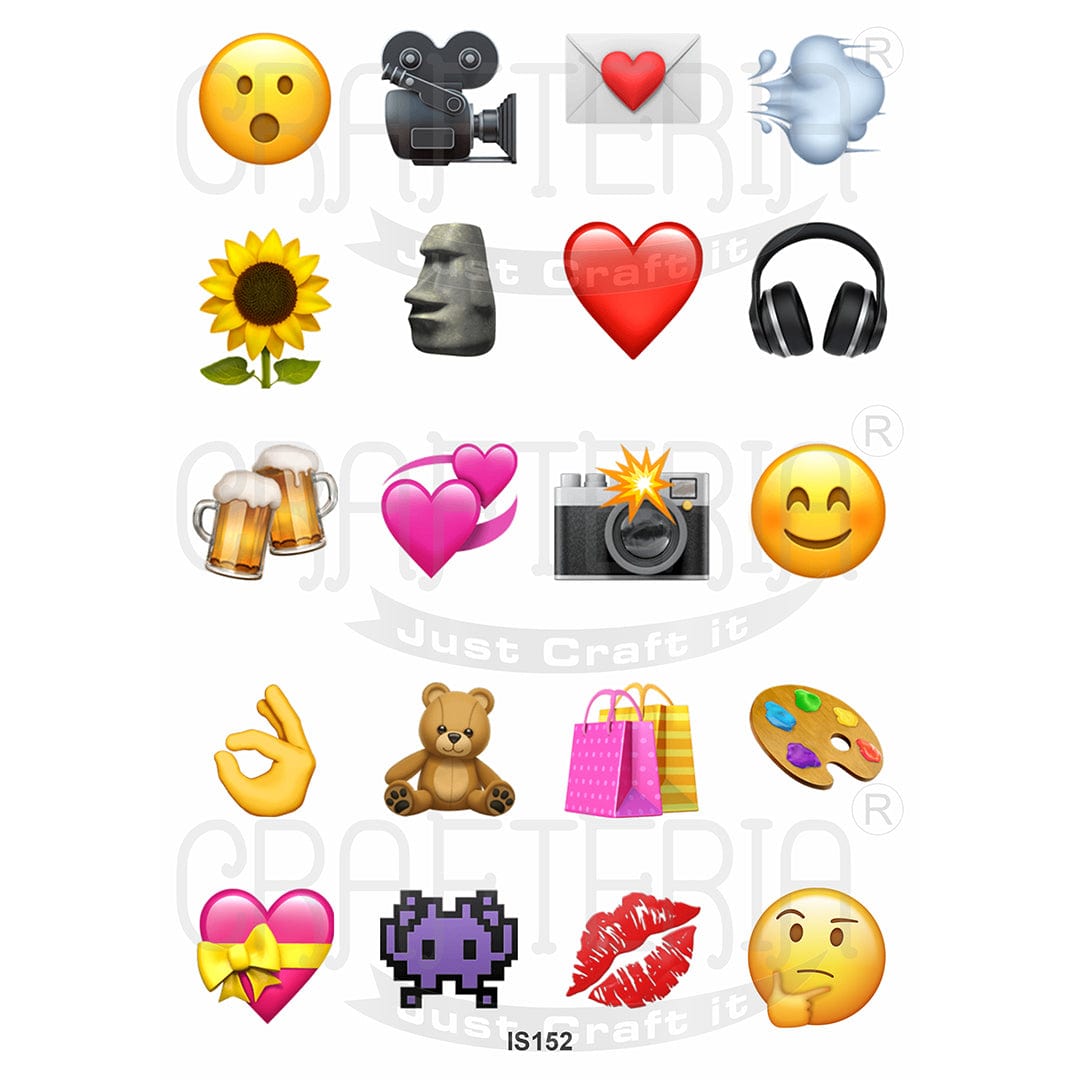 Emoji 1.5 Inch Designs Insert Sheet (Transparent Sheet) IS152 IS152