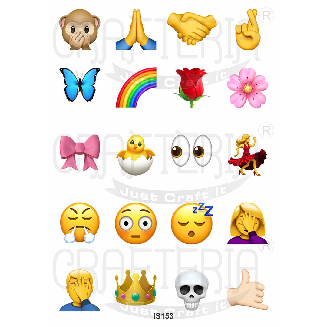Emoji 1.5 Inch Designs Insert Sheet (Transparent Sheet) IS153 IS153