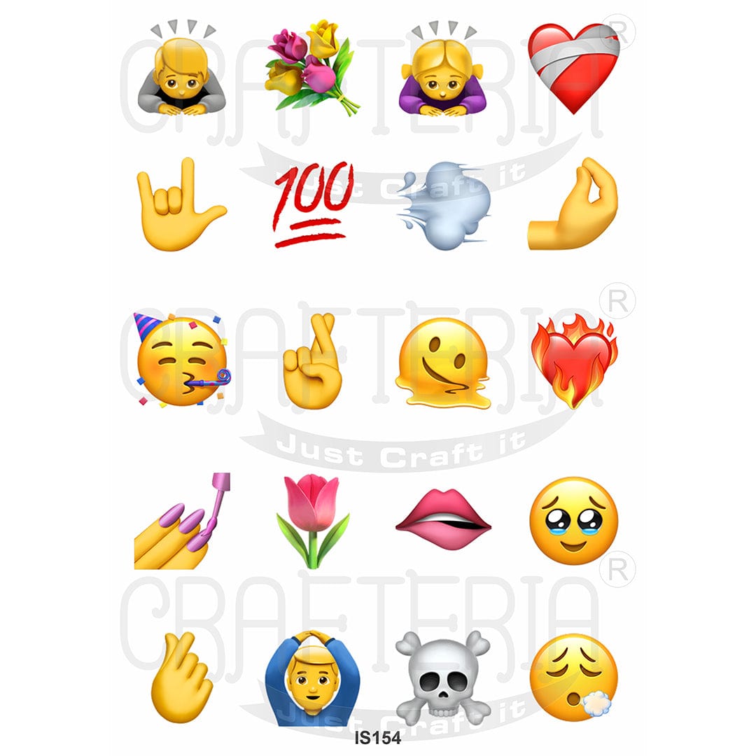 Emoji 1.5 Inch Designs Insert Sheet (Transparent Sheet) IS154 IS154