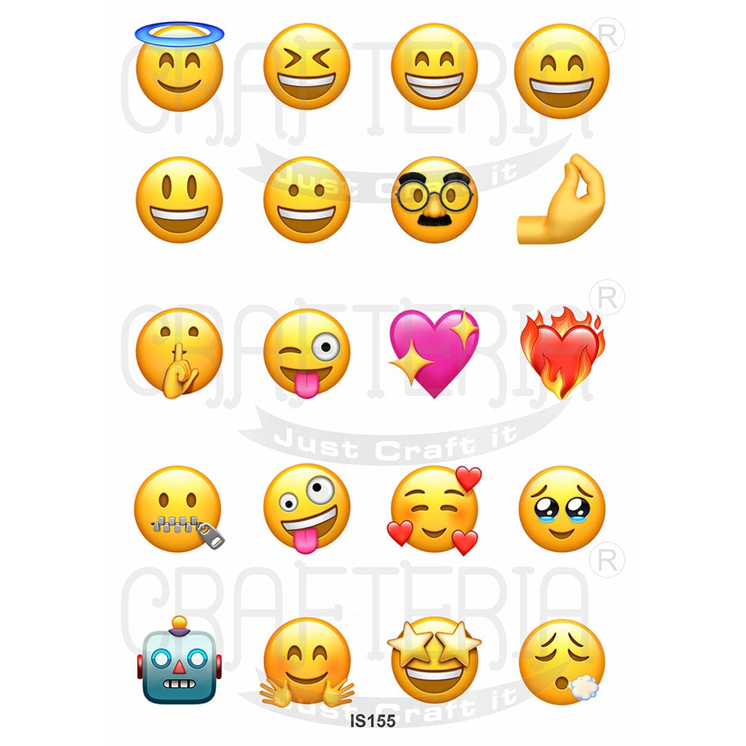 Emoji 1.5 Inch Designs Insert Sheet (Transparent Sheet) IS155 IS155