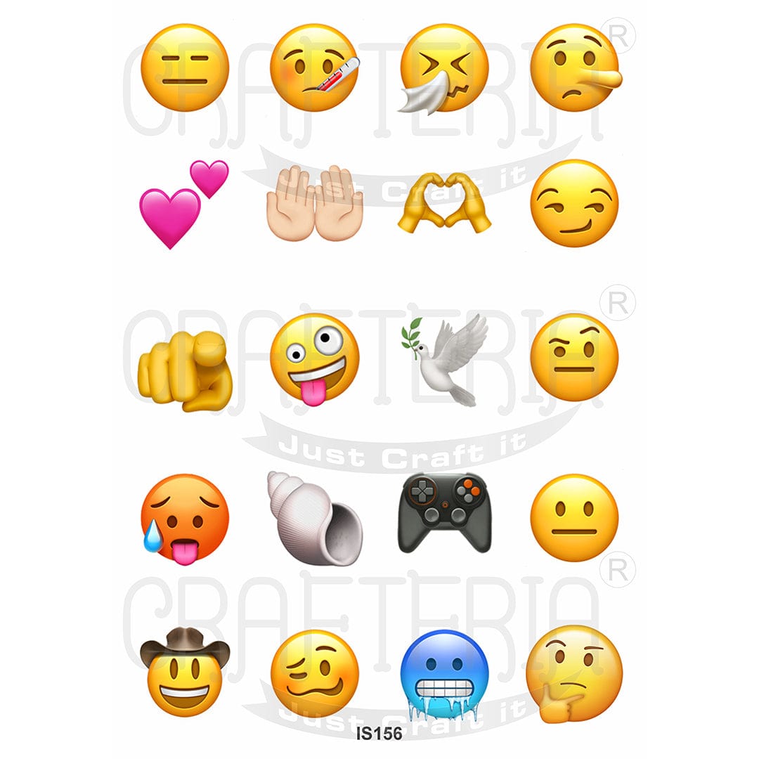 Emoji 1.5 Inch Designs Insert Sheet (Transparent Sheet) IS156 IS156