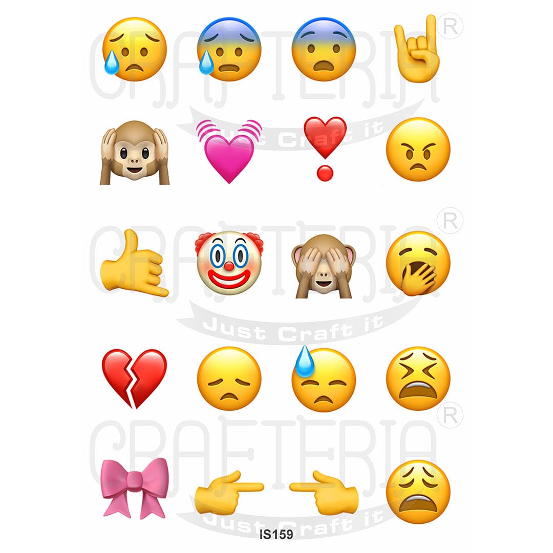 Emoji 1.5 Inch Designs Insert Sheet (Transparent Sheet) IS159 IS159