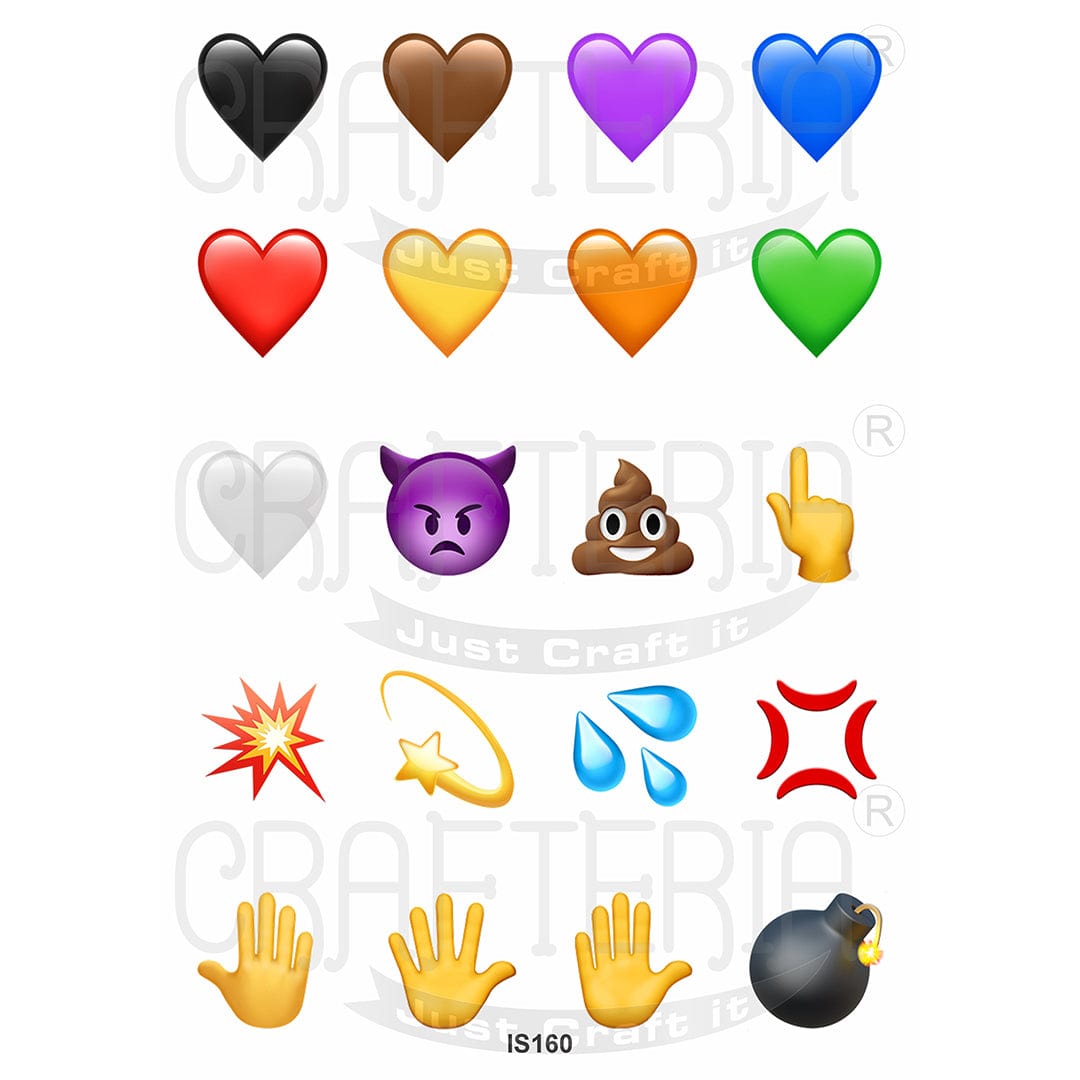 Emoji 1.5 Inch Designs Insert Sheet (Transparent Sheet) IS160 IS160