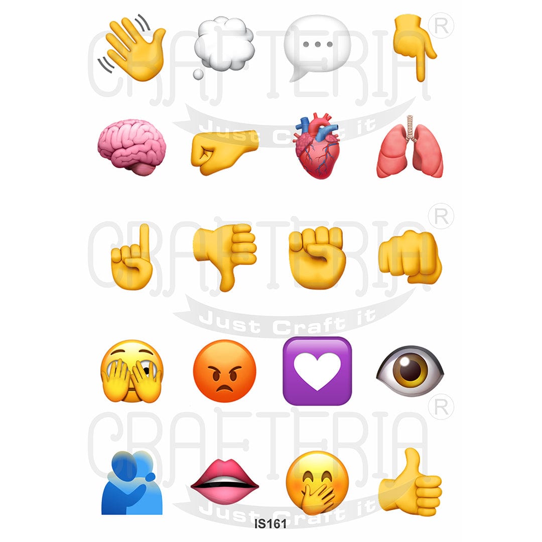 Emoji 1.5 Inch Designs Insert Sheet (Transparent Sheet) IS161 IS161