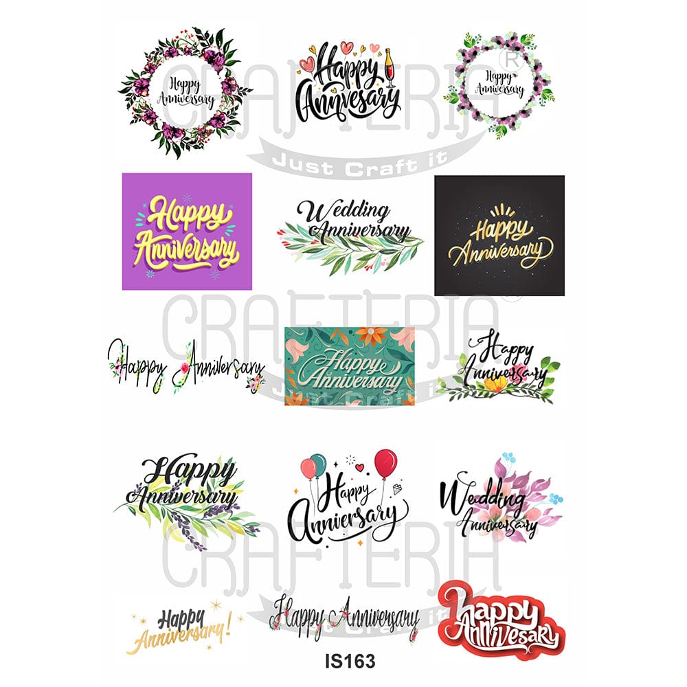Crafteria Happy Anniversary Designs Insert Sheet (Transparent Sheet) IS163