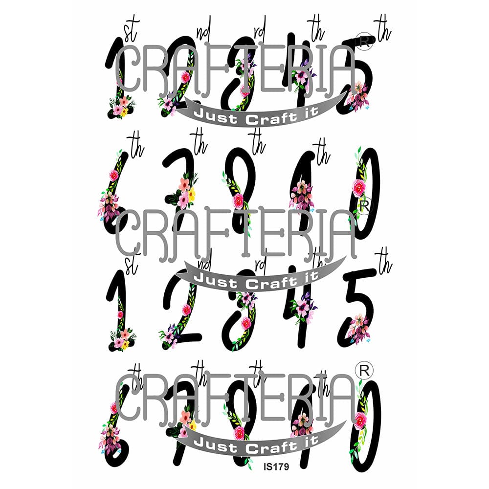 Ordinal Numbers Designs Insert Sheet (Transparent Sheet) IS179 IS179
