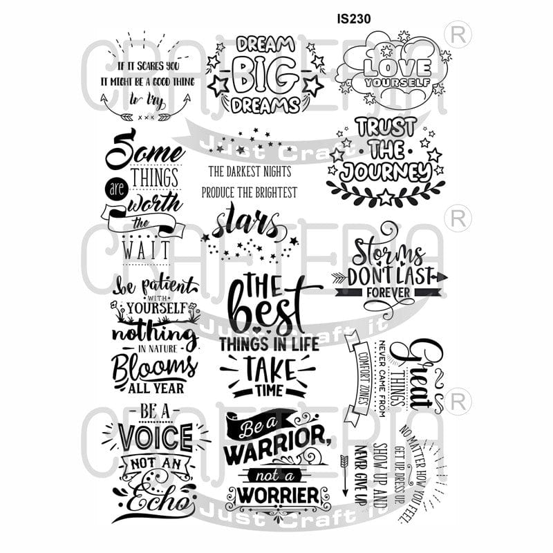 Crafteria Quote Designs Insert Sheet (Transparent Sheet) IS230