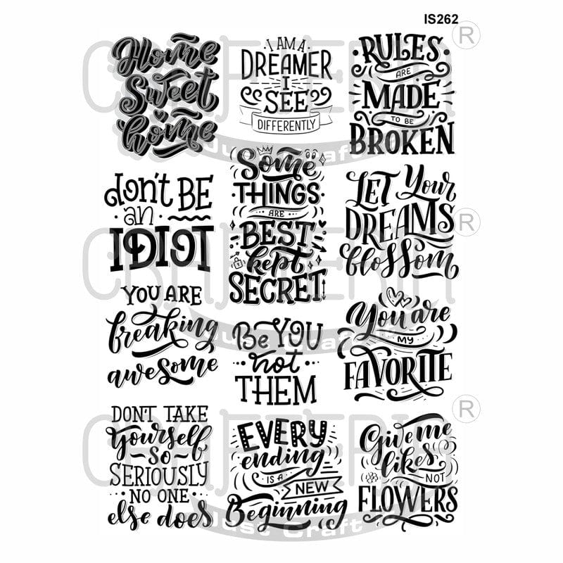 Crafteria Quote Designs Insert Sheet (Transparent Sheet) IS262