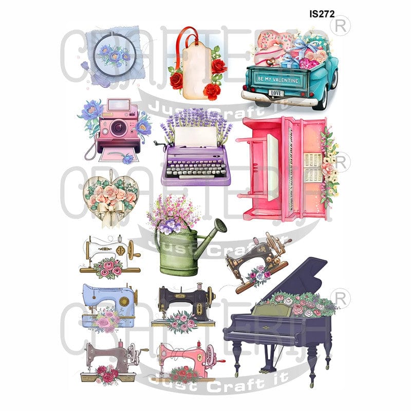Crafteria Floral Vintage Designs Insert Sheet (Transparent Sheet) IS272