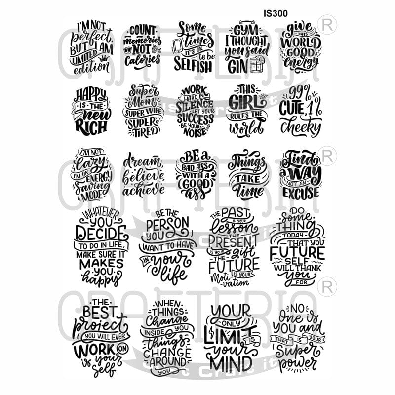Quote Designs Insert Sheet (Transparent Sheet) IS300 IS300