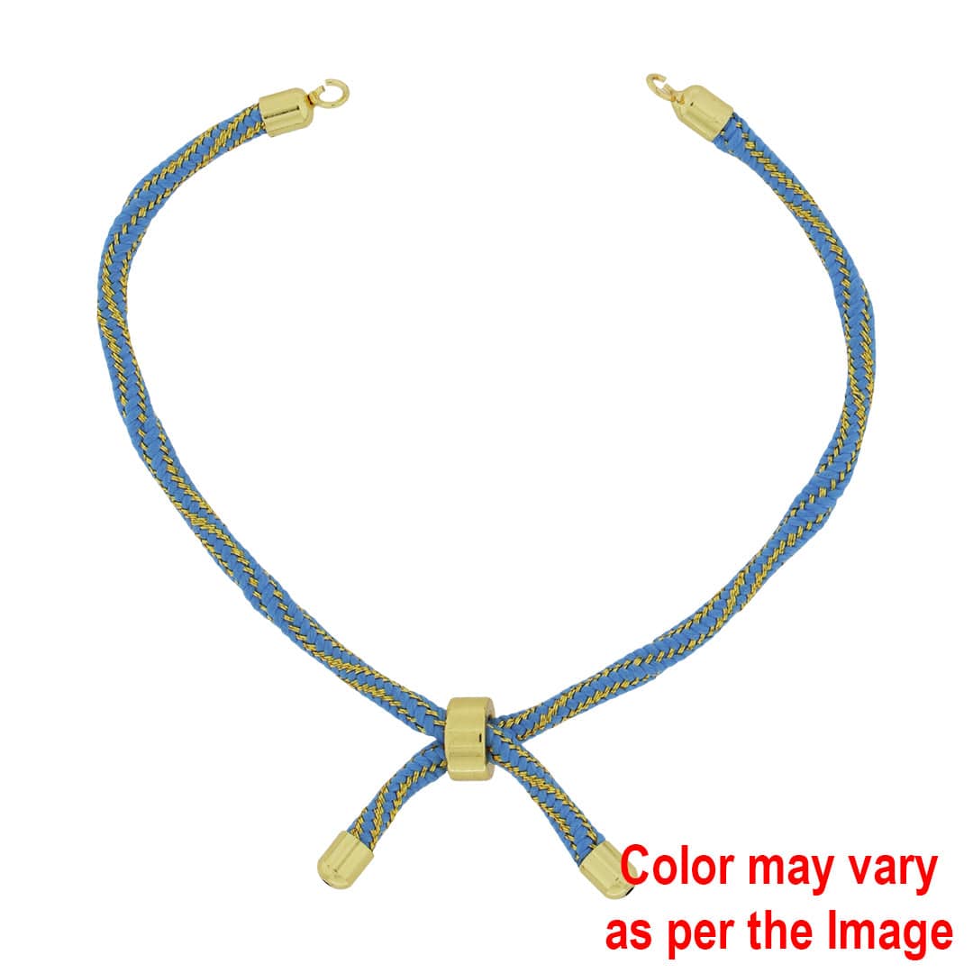Crafteria Blue Colour And Gold Rope Bracelet With Adjustable Clasp