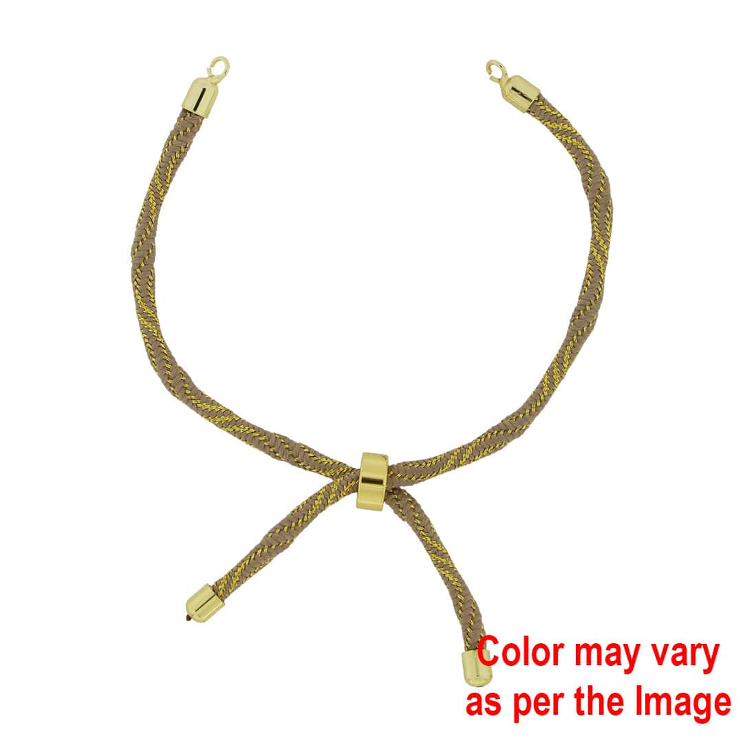 Crafteria Beige Colour And Gold Rope Bracelet With Adjustable Clasp