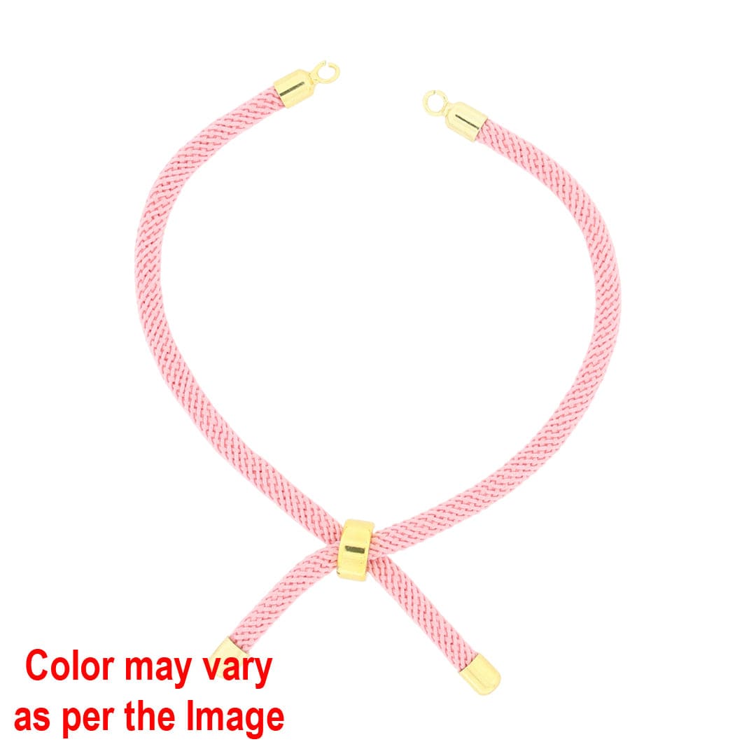 Crafteria Pink Colour And Gold Rope Bracelet With Adjustable Clasp