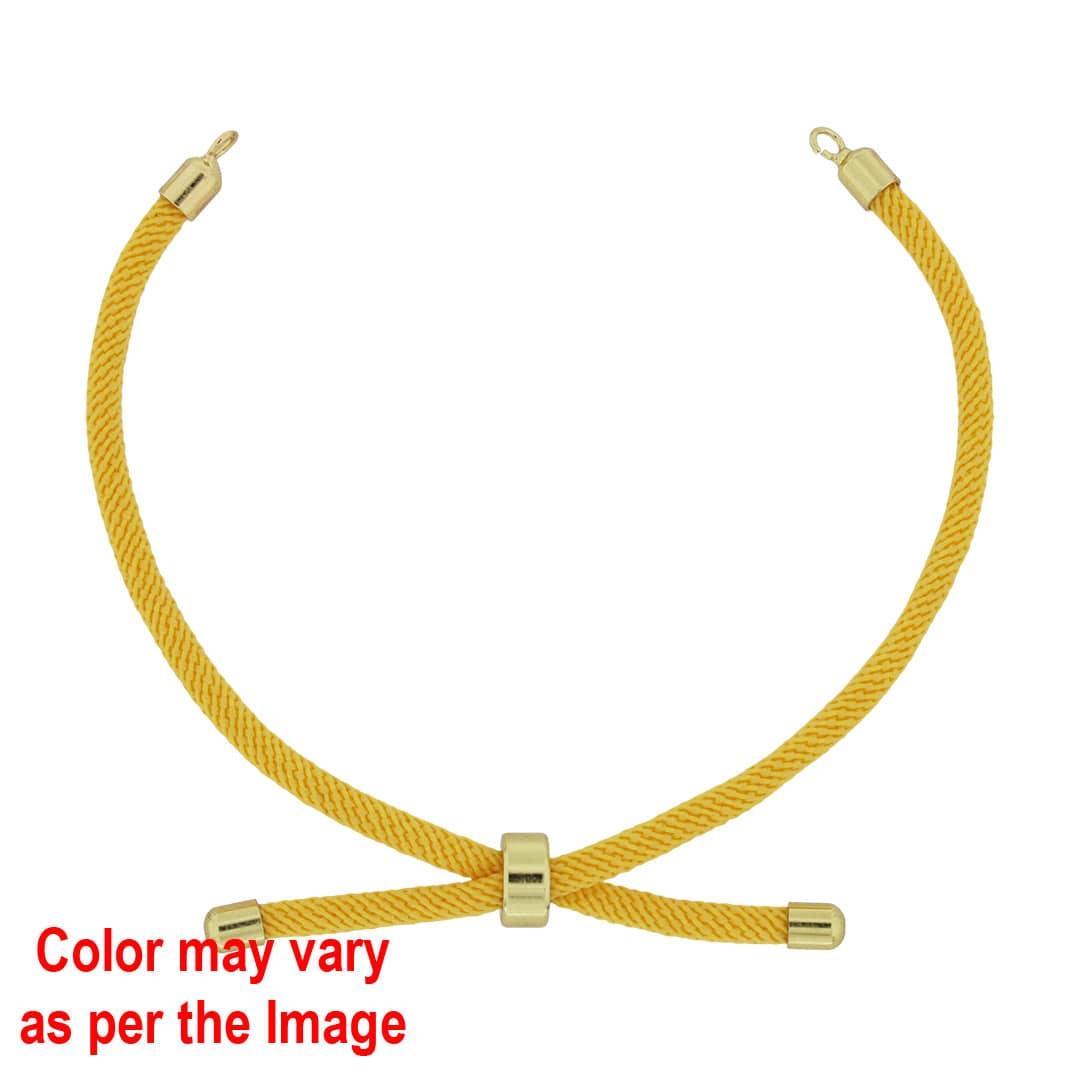 Crafteria Yellow Colour And Gold Rope Bracelet With Adjustable Clasp