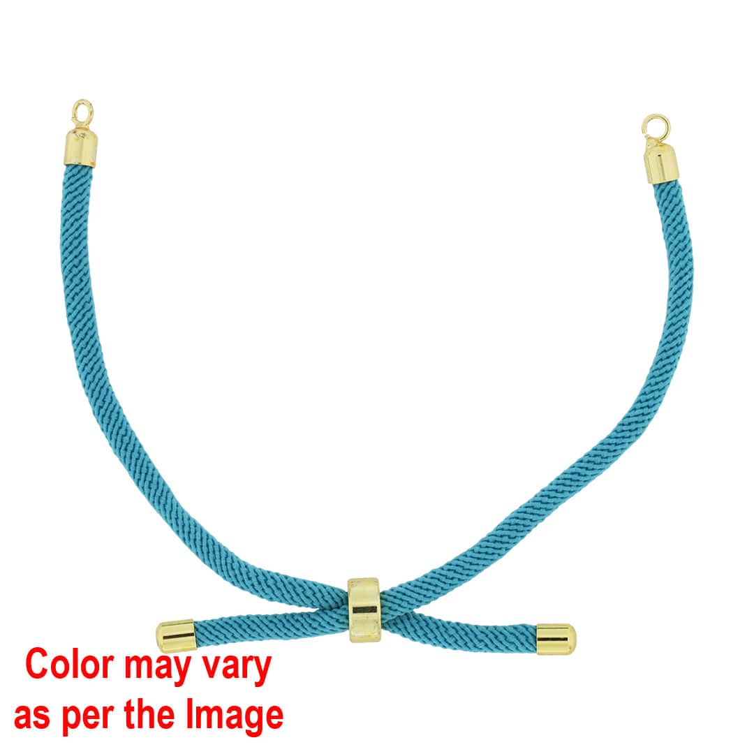 Crafteria Blue Colour And Gold Rope Bracelet With Adjustable Clasp