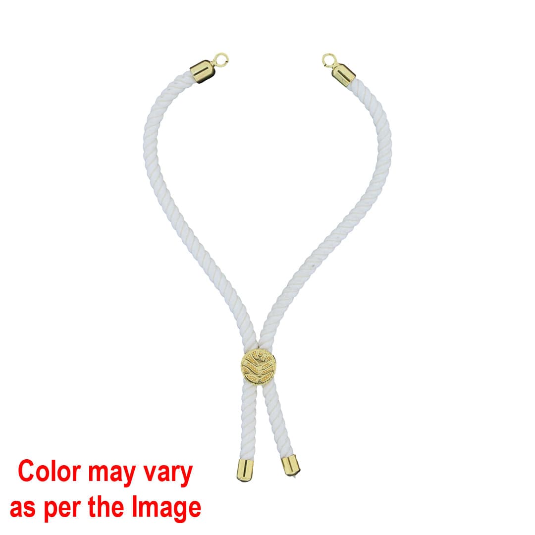 Crafteria Off White Colour Rope Bracelet with Gold Accents and Centerpiece