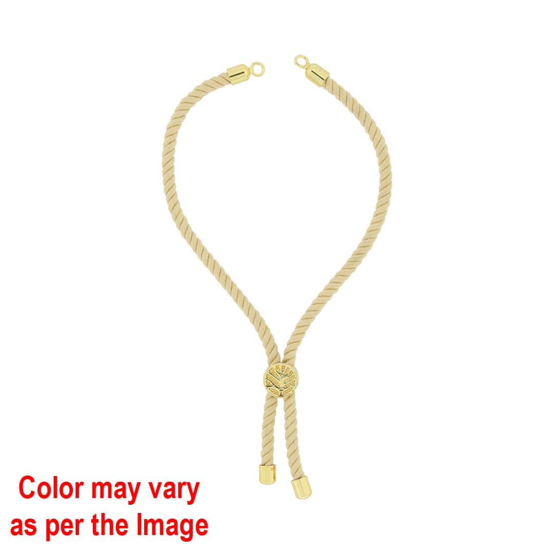 Crafteria Green Colour Rope Bracelet with Gold Accents and Centerpiece